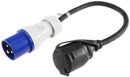 ChiliTec CEE auf Schutzkontakt-Kupplung 0,35m 230V, Adapter für Wohnwagen, Camping