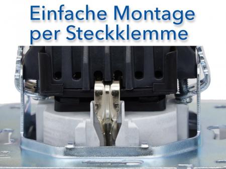 ChiliTec DELPHI 23034 Schutzkontakt-Steckdose 1-fach, 250 V, 16 A, Steckanschluss, Silber, Unterputz, ohne Rahmen