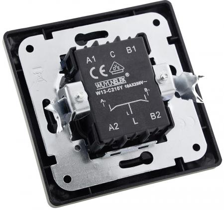 ChiliTec MILOS Serien-Schalter 2-fach Anthrazit 250 V 10 A inkl. Rahmen – 23038