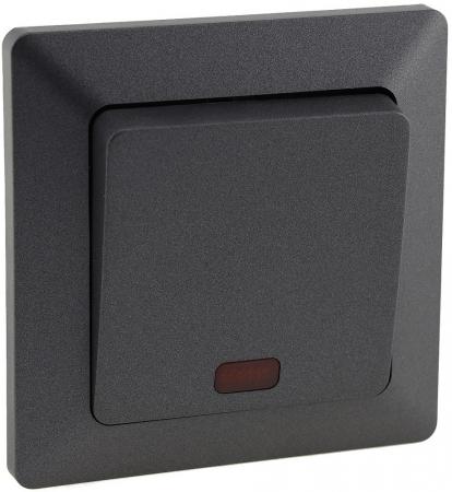 ChiliTec MILOS Kontrollschalter mit Lämpchen Anthrazit 250 V 10 A inkl. Rahmen – 23039