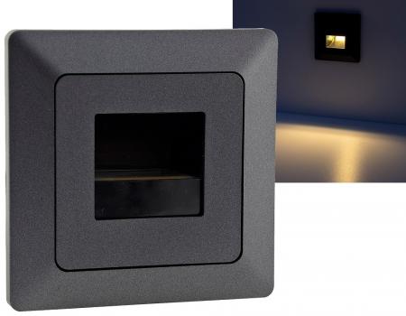 ChiliTec MILOS LED-Einbauleuchte COB Anthrazit 1,5 W 3000 K 110 lm 80 × 80 mm – 23048