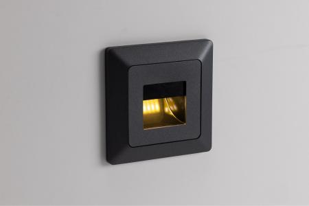 ChiliTec MILOS LED-Einbauleuchte COB Anthrazit 1,5 W 3000 K 110 lm 80 × 80 mm – 23048