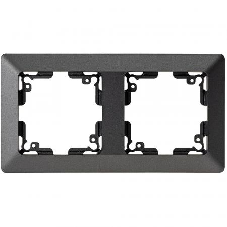 ChiliTec MILOS 2-fach Abdeckrahmen Anthrazit 150 × 80 mm