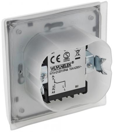 ChiliTec DELPHI 23236 Wechselschalter IP44, 250 V/10 A, Silber, Unterputz, inkl. Rahmen