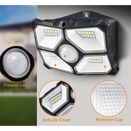 ChiliTec LED Solar Wandleuchte "SWL 722" PIR Bewegungsmelder, 72 LEDs, IP65