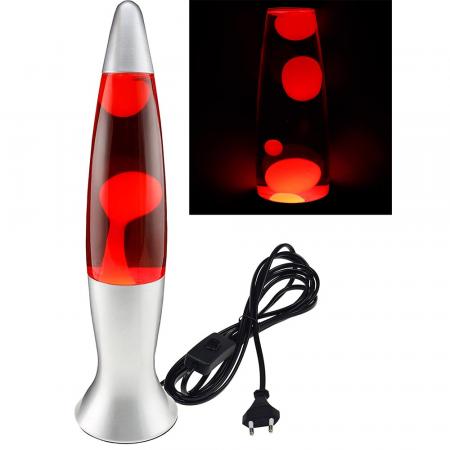 ChiliTec Lavalampe "CTL-ROGE" 40cm Wasser: Rot, Wachs: Gelb, Body: Silber