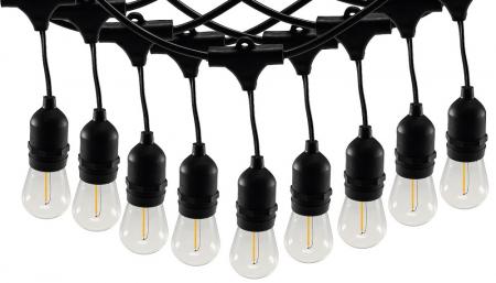 ChiliTec Biergarten-Lichterkette "CT-BGL 10Solar" 2m + 4,5m, 10x Filament Led Lampe, IP44