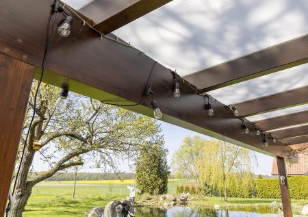 ChiliTec Biergarten-Lichterkette "CT-BGL 10Solar" 2m + 4,5m, 10x Filament Led Lampe, IP44