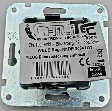 ChiliTec MILOS Blindabdeckung Blende Anthrazit – 23554