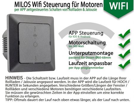 ChiliTec MILOS WiFi Rollladensteuerung Anthrazit 300 W Smart Home – 23614
