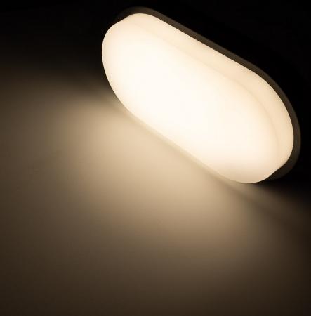 ChiliTec LED Wandleuchte "PALAU" IP54, 3000K Oval, 10 Watt, 966 Lumen, Anthrazit