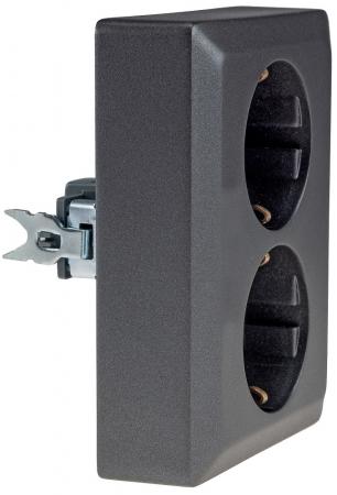 ChiliTec MILOS Schutzkontakt-Steckdose 2-fach Anthrazit 250 V 16 A 1-fach UP – 23718