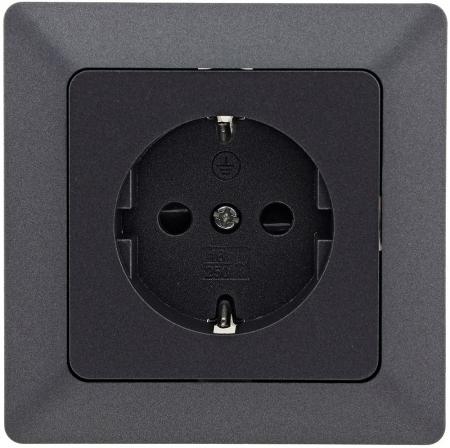 ChiliTec MILOS Schutzkontakt-Steckdose Anthrazit 250 V 16 A – 23745