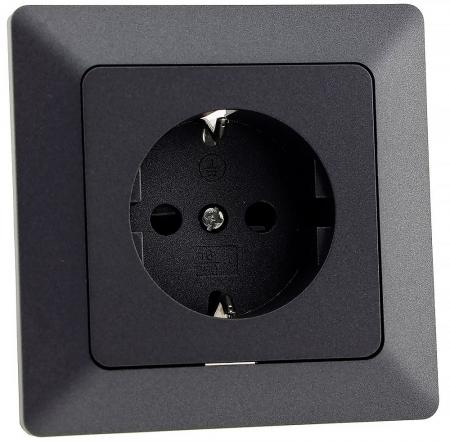 ChiliTec MILOS Schutzkontakt-Steckdose Anthrazit 250 V 16 A – 23745
