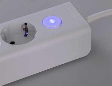 ChiliTec Steckdosenleiste mit Ladebuchsen für USB USB-A /USB-C,3-fach, weiß, 1,5m Kabel
