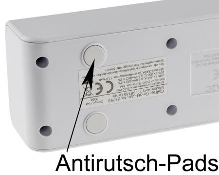 ChiliTec Steckdosenleiste mit Ladebuchsen für USB USB-A /USB-C,3-fach, weiß, 1,5m Kabel
