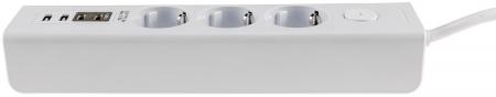 ChiliTec Steckdosenleiste mit Ladebuchsen für USB USB-A /USB-C,3-fach, weiß, 1,5m Kabel