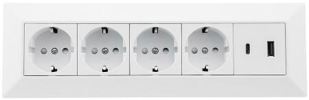 ChiliTec 4-fach Steckdosenblock USB-A + USB-C PD Weiß 250 V 16 A 3600 W – 23788