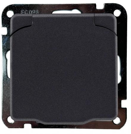 ChiliTec MILOS Schutzkontakt-Steckdose IP40 mit Klappdeckel Anthrazit 250 V 16 A – 23881
