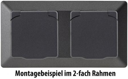 ChiliTec MILOS Schutzkontakt-Steckdose IP40 mit Klappdeckel Anthrazit 250 V 16 A – 23881