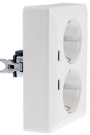 ChiliTec MILOS CT24013 2-fach Schutzkontakt-Steckdose mit 2x USB-C PD, Weiß matt, 250 V/16 A, Unterputz