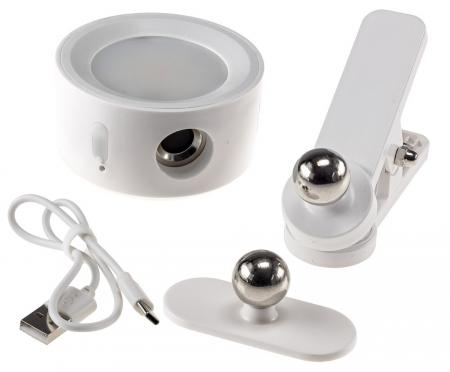 ChiliTec LED Akku Clip-Leuchte "CT-AKL3" Dimmbar, CCT 3000k-6000k, weiß