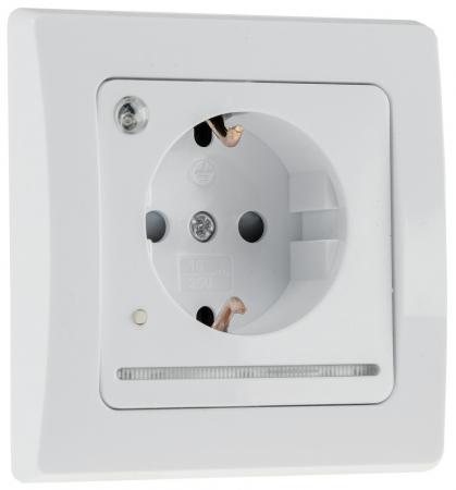 ChiliTec DELPHI 24083 Schutzkontakt-Steckdose mit LED-Nachtlicht, Weiß, 16 A, 250 V, 3000 K