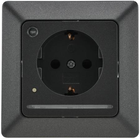 ChiliTec MILOS Schutzkontakt-Steckdose mit LED Lichtsensor Anthrazit 250 V 16 A – 24085