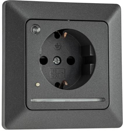 ChiliTec MILOS Schutzkontakt-Steckdose mit LED Lichtsensor Anthrazit 250 V 16 A – 24085