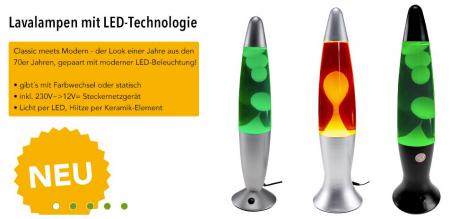 ChiliTec Lavalampe "CTL Funky-Si LED" 34cm RGB Wasser & Wachs: Klar, Body: Silber