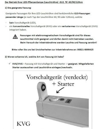 NEUSIUS PFLANZENLICHT -  60cm LED Pflanzenlicht Röhre | 8W T8 Vollspektrum (inkl. Starter)