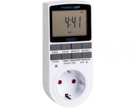THORGEON Digitale Zeitschaltuhr Steckdose 24/7 16A 3680W 230V Timer