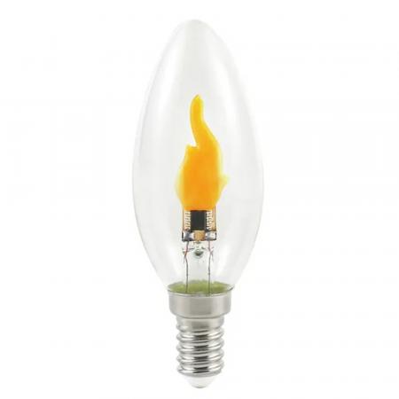 THORGEON LED Flicker Flame E14 0,5W B35 Kerze 1800K 8lm Klar Filament