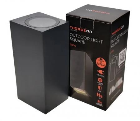 THORGEON Up Down Außenwandleuchte 2xGU10 IP65 Anthrazit Eckig ohne Leuchtmittel