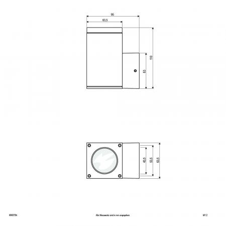 EVN Robuste Wandleuchte Aussen 1-flg grau IP54 aufwärtsgerichteter Lichtkegel
