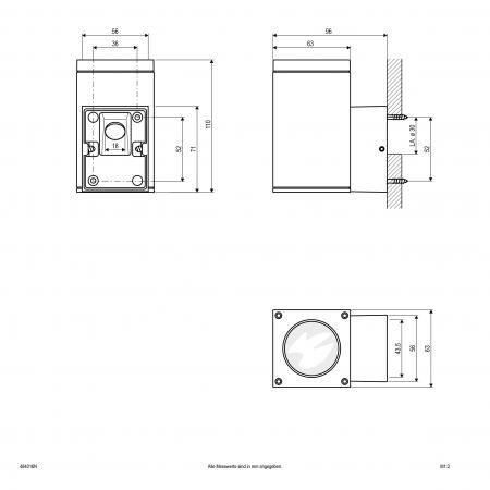 EVN Wandanbau Leuchte 1-flg anthrazit IP54 GU10