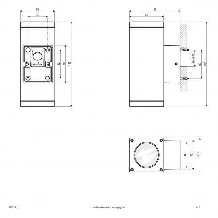 EVN 2-flammige up&down Außenwandleuchte grau IP54