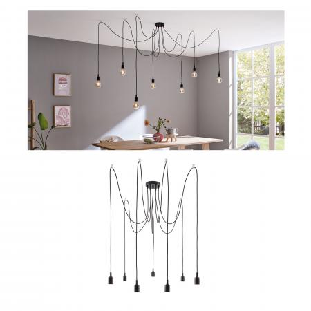 Paulmann 50390 Neordic Ketil Pendelleuchte max.7x20W E27 Schwarz 230V Silikon/Metall