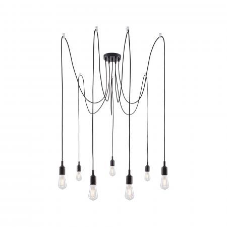 Paulmann 50390 Neordic Ketil Pendelleuchte max.7x20W E27 Schwarz 230V Silikon/Metall