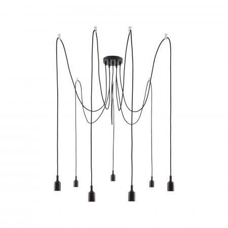 Paulmann 50390 Neordic Ketil Pendelleuchte max.7x20W E27 Schwarz 230V Silikon/Metall