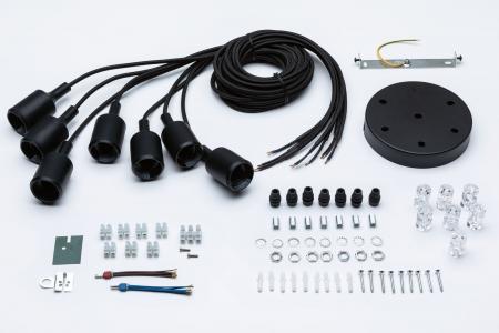 Paulmann 50390 Neordic Ketil Pendelleuchte max.7x20W E27 Schwarz 230V Silikon/Metall