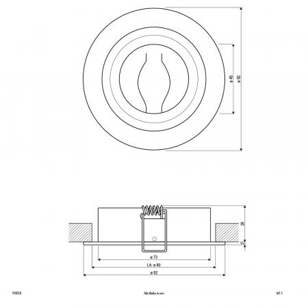 EVN Decken-Einbaustrahler für GU5.3 Leuchtmittel rund alu IP20 12V EinbauØ80