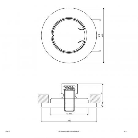 EVN Decken-Einbaustrahler für GU5.3 Leuchtmittelrund chrom-sat. IP20 12V EinbauØ55