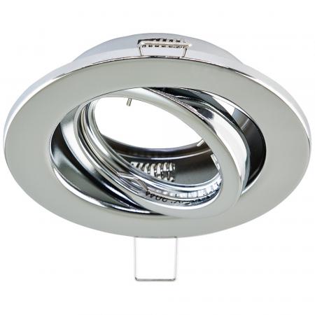 EVN 517011 schwenkbare Deckeneinbauleuchte ohne Fassung, ohne Leuchtmittel, Chrom, 25°, Einbaudurchmesser 80 mm