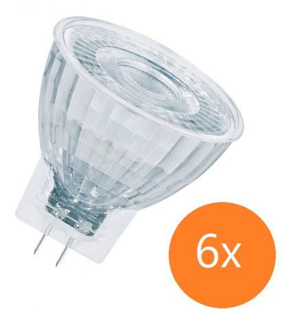 6 x OSRAM GU4 LED SUPERSTAR dimmbarer Strahler MR11 20 AD 2,8W warmweiß 12V