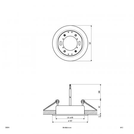 EVN Decken-Einbaustrahler für GX53  Leuchtmittel rund alu pol. IP20 EinbauØ85