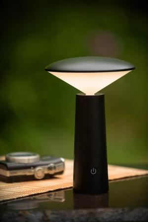 Lucide JIVE – wiederaufladbare LED Tischlampe CCT IP44 für Innen & Außen in Schwarz