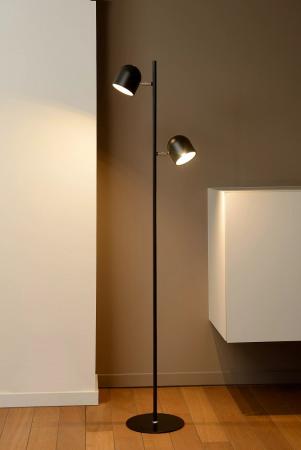 Lucide SKANSKA LED Stehlampe 2x5W 3000K 3-StepDim Schwarz Metall