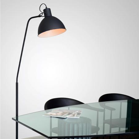 Lucide Stehlampe SHADI – Stehleuchte mit Leselampe & Schwenkarm Schwarz
