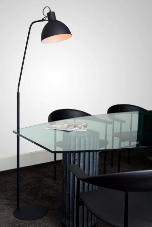 Lucide Stehlampe SHADI – Stehleuchte mit Leselampe & Schwenkarm Schwarz